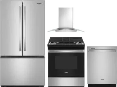 4 Piece Package Includes Refrigerator, Range, Hood And Dishwasher