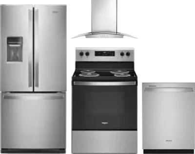 4 Piece Package Includes Refrigerator, Range, Hood And Dishwasher