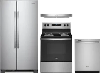 4 Piece Package Includes Refrigerator, Range, Hood And Dishwasher