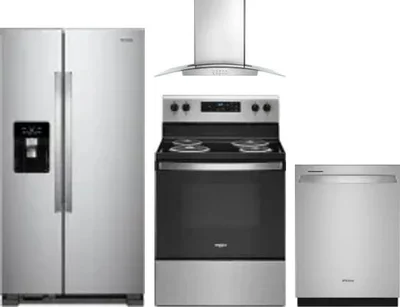 4 Piece Package Includes Refrigerator, Range, Hood And Dishwasher