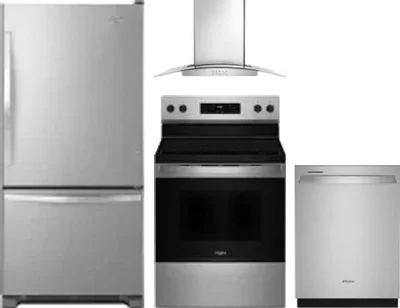4 Piece Package Includes Refrigerator, Range, Hood And Dishwasher