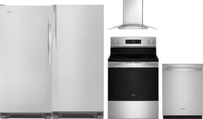 5 Piece Package Includes Refrigerator, Freezer, Range, Hood And Dishwasher