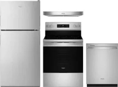 4 Piece Package Includes Refrigerator, Range, Hood And Dishwasher