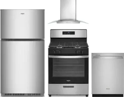 4 Piece Package Includes Refrigerator, Range, Hood And Dishwasher