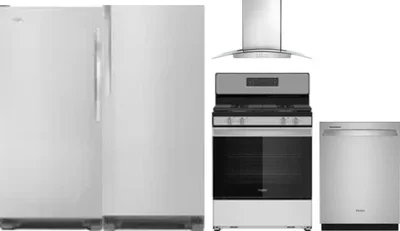 5 Piece Package Includes Refrigerator, Freezer, Range, Hood And Dishwasher