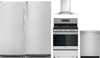 5 Piece Package Includes Refrigerator, Freezer, Range, Hood And Dishwasher
