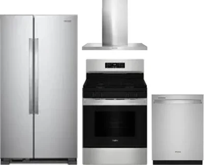 4 Piece Package Includes Refrigerator, Range, Hood And Dishwasher