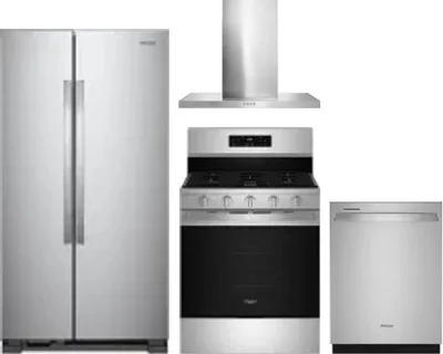 4 Piece Package Includes Refrigerator, Range, Hood And Dishwasher