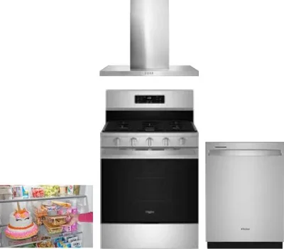 4 Piece Package Includes Refrigerator, Range, Hood And Dishwasher
