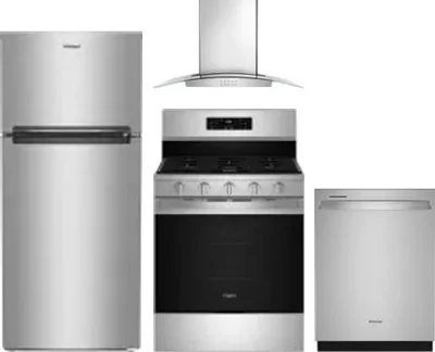4 Piece Package Includes Refrigerator, Range, Hood And Dishwasher