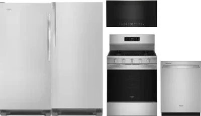 5 Piece Package Includes Refrigerator, Freezer, Range, Microwave And Dishwasher
