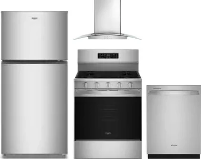 4 Piece Package Includes Refrigerator, Range, Hood And Dishwasher