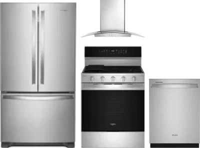4 Piece Package Includes Refrigerator, Range, Hood And Dishwasher