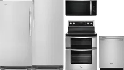 5 Piece Package Includes Refrigerator, Freezer, Range, Microwave And Dishwasher