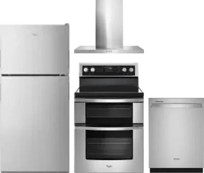 4 Piece Package Includes Refrigerator, Range, Hood And Dishwasher