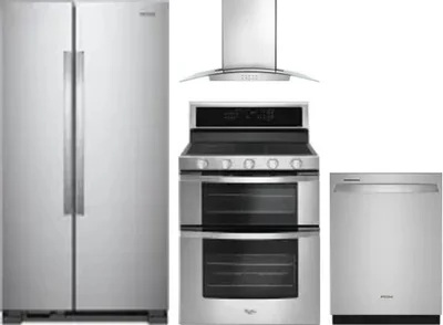 4 Piece Package Includes Refrigerator, Range, Hood And Dishwasher