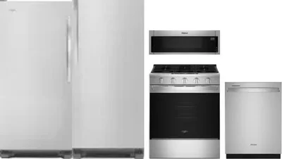 5 Piece Package Includes Refrigerator, Freezer, Range, Microwave And Dishwasher