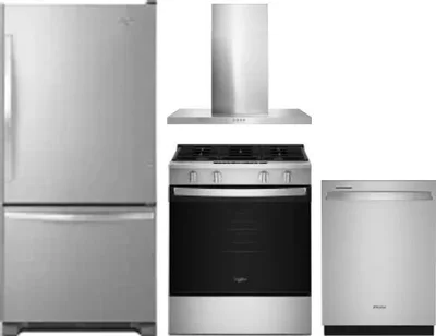 4 Piece Package Includes Refrigerator, Range, Hood And Dishwasher
