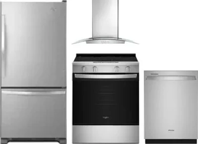 4 Piece Package Includes Refrigerator, Range, Hood And Dishwasher