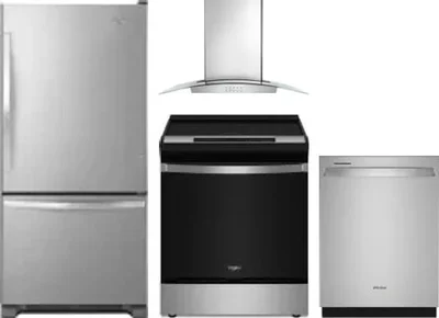 4 Piece Package Includes Refrigerator, Range, Hood And Dishwasher