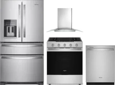 4 Piece Package Includes Refrigerator, Range, Hood And Dishwasher