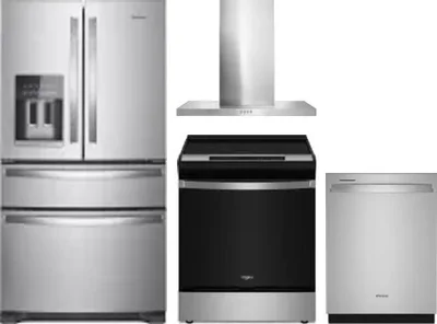4 Piece Package Includes Refrigerator, Range, Hood And Dishwasher
