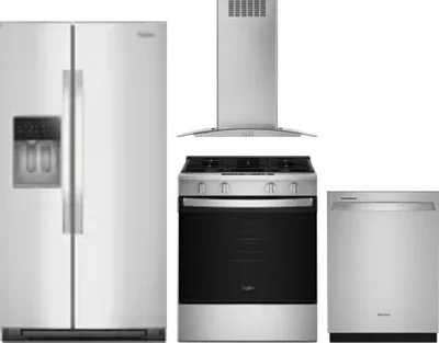 4 Piece Package Includes Refrigerator, Range, Hood And Dishwasher