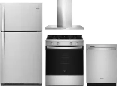 4 Piece Package Includes Refrigerator, Range, Hood And Dishwasher