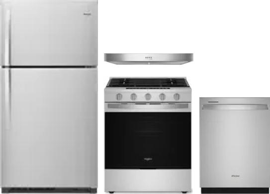 4 Piece Package Includes Refrigerator, Range, Hood And Dishwasher