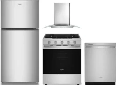 4 Piece Package Includes Refrigerator, Range, Hood And Dishwasher