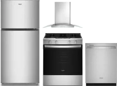 4 Piece Package Includes Refrigerator, Range, Hood And Dishwasher