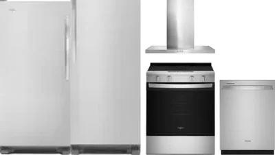 5 Piece Package Includes Refrigerator, Freezer, Range, Hood And Dishwasher