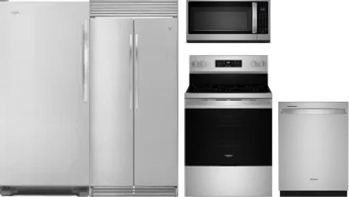 5 Piece Package Includes Refrigerator, Freezer, Range, Microwave And Dishwasher