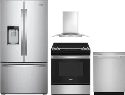 4 Piece Package Includes Refrigerator, Range, Hood And Dishwasher