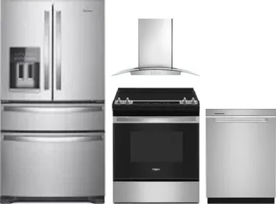 4 Piece Package Includes Refrigerator, Range, Hood And Dishwasher