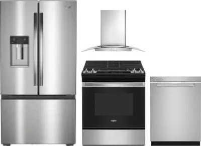 4 Piece Package Includes Refrigerator, Range, Hood And Dishwasher