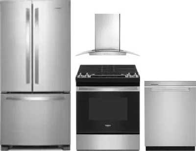 4 Piece Package Includes Refrigerator, Range, Hood And Dishwasher