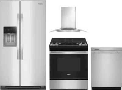 4 Piece Package Includes Refrigerator, Range, Hood And Dishwasher
