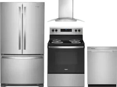 4 Piece Package Includes Refrigerator, Range, Hood And Dishwasher