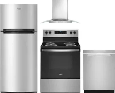 4 Piece Package Includes Refrigerator, Range, Hood And Dishwasher