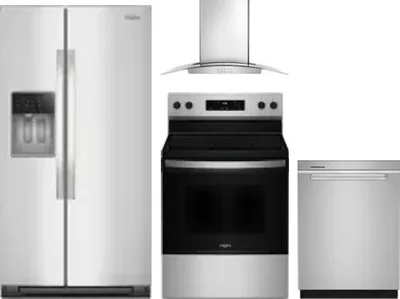 4 Piece Package Includes Refrigerator, Range, Hood And Dishwasher