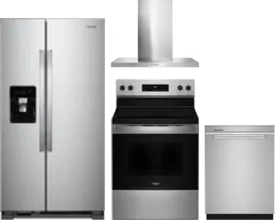 4 Piece Package Includes Refrigerator, Range, Hood And Dishwasher