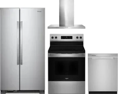 4 Piece Package Includes Refrigerator, Range, Hood And Dishwasher