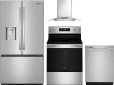 4 Piece Package Includes Refrigerator, Range, Hood And Dishwasher