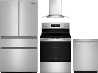 4 Piece Package Includes Refrigerator, Range, Hood And Dishwasher