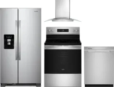 4 Piece Package Includes Refrigerator, Range, Hood And Dishwasher