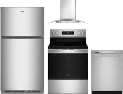 4 Piece Package Includes Refrigerator, Range, Hood And Dishwasher