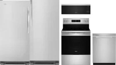 5 Piece Package Includes Refrigerator, Freezer, Range, Microwave And Dishwasher