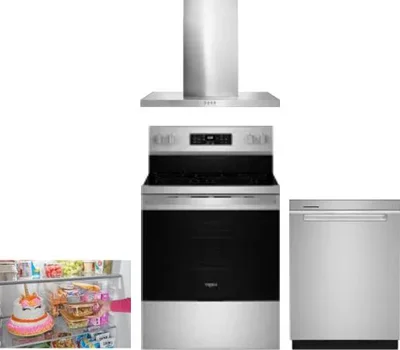 4 Piece Package Includes Refrigerator, Range, Hood And Dishwasher