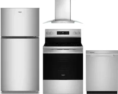 4 Piece Package Includes Refrigerator, Range, Hood And Dishwasher